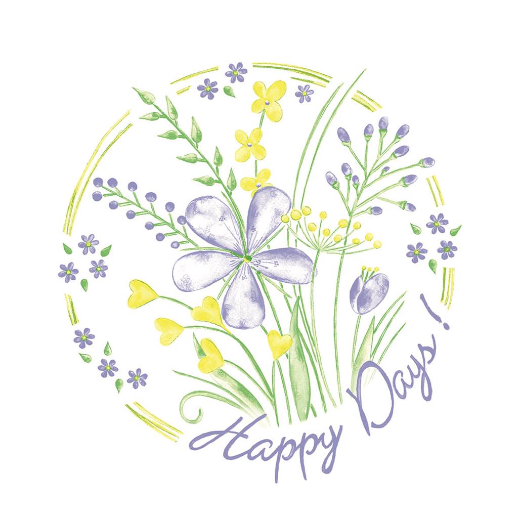 Linclass-Premium Serviette  Happy Days 40 x 40 cm 1/4 Falz