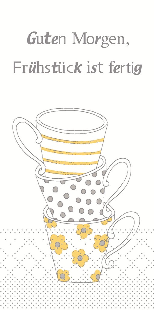 Tissue Serviette Frühstück ist fertig ge 33 x 33 cm 1/8 Falz 3-lg.