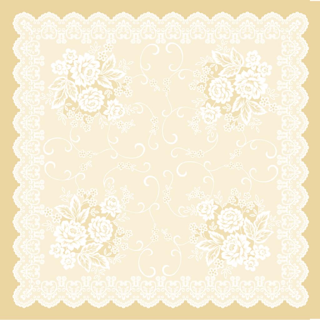 Linclass Tischdecke Franziska beige 80 x 80 cm 1/8-Falz