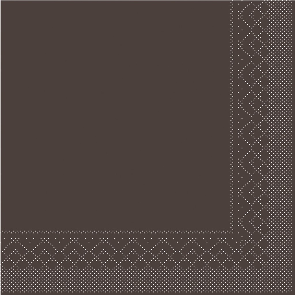 Tissue Serviette Basic braun 33 x 33 cm 1/4 Falz 3-lg.