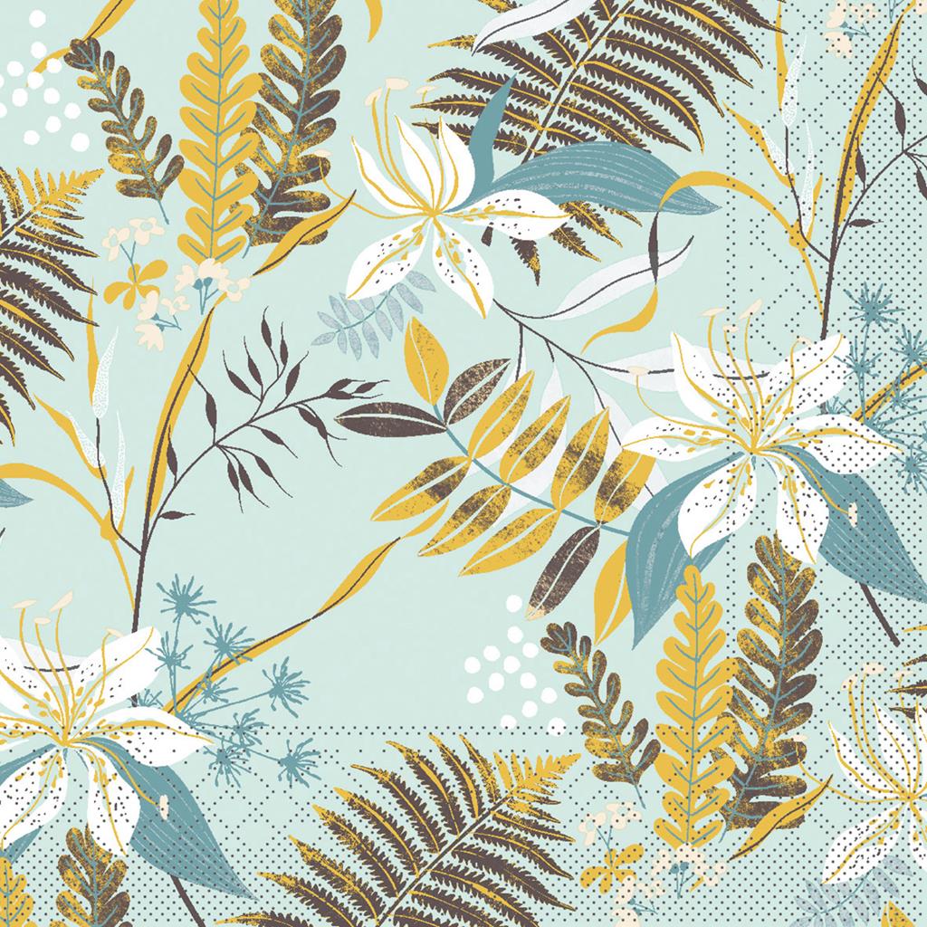 Tissue 3-lg Serviette Hennes blaugrau 33 x 33 cm 1/4 Falz